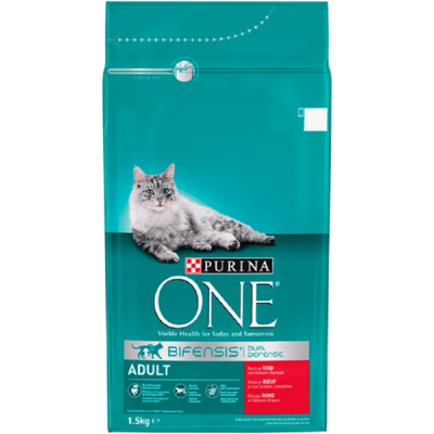 Purina One Adult met rund kattenvoer 2 x 1,5 kg