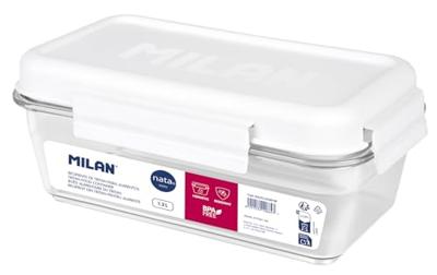 Hermetische Lunchtrommel Milan 1,2 L Wit Transparant Plastic Rechthoekig