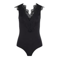 Luxe kanten body zonder mouw - ILU Bodystocking - Mouwloze kanten dames bodysuit - Lingerie body - thumbnail