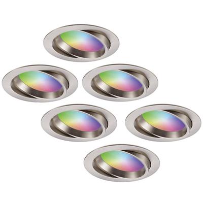 Set van 6 Luna - Smart inbouwspots - IP44 - Kantelbaar - 12 Watt 1050 Lumen (Superbright) - Wifi + Bluetooth - RGBWW - Google Home, Amazon Alexa en Siri - RVS - Badkamer, binnen en buiten Set van 6 Luna - Smart inbouwspots - IP44 - Kantelbaar - 12 Watt 1050 Lumen (Superbright) - Wifi + Bluetooth - RGBWW - Google Home, Amazon Alexa en Siri - RVS - Badkamer, binnen en buiten