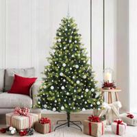 Kunstkerstboom met scharnier 300 LEDs Groen 180 cm PVC en PE - thumbnail
