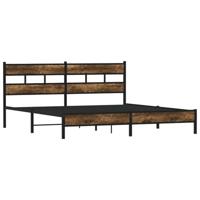 Bedframe zonder matras metaal gerookt eikenkleurig 193x203 cm - thumbnail