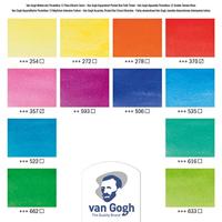 Van Gogh • aquarelverf pocket box felle tinten met 12 kleuren in halve napjes - thumbnail