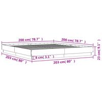Bedframe massief hout wit 200x200 cm - thumbnail