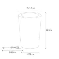 QAZQA Smart buiten vloerlamp bloempot wit IP65 incl. LED Wifi A60 - - thumbnail