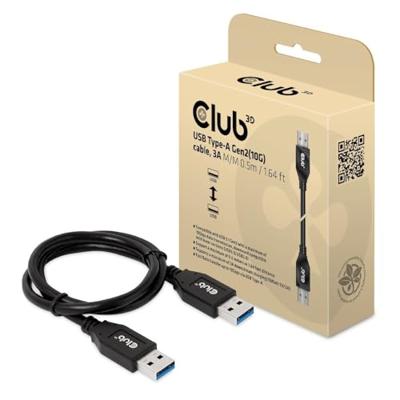 CLUB3D USB Type-A Gen2(10G) cable, 3A M/M 0.5m / 1.64 ft
