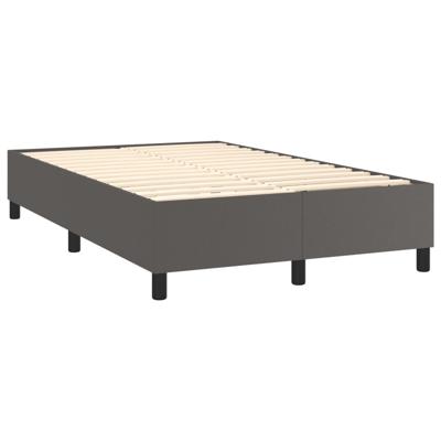 Boxspring met matras kunstleer grijs 120x200 cm