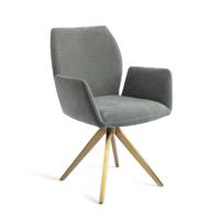 Jesper Home Draaibare Eetkamerstoel 'Misaki' Turn Gold, kleur Breezy Blue - thumbnail