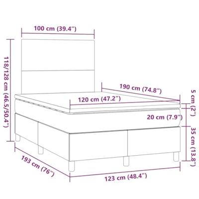 Boxspring met matras stof donkergrijs 120x190 cm