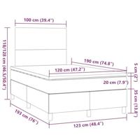Boxspring met matras stof donkergrijs 120x190 cm - thumbnail