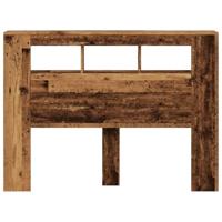 Hoofdeinde met LED 140x18,5x103,5 cm bewerkt hout oud hout - thumbnail