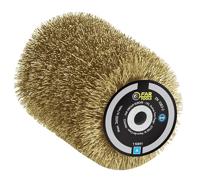 Messing draadborstel 0.3mm Ø80mm - L 100mm voor strippen / ontvetten - thumbnail