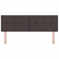 LED Hoofdbord met LED-striplichten Donkerbruin 144 cm Polyester - thumbnail