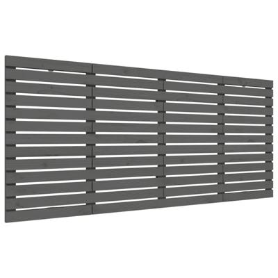 Hoofdbord wandmontage 206x3x91,5 cm massief grenenhout grijs