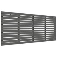 Hoofdbord wandmontage 206x3x91,5 cm massief grenenhout grijs - thumbnail