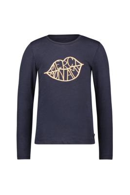 Like Flo winter jersey t-shirt meisjes - navy blauw - Emy - print/longsleeve