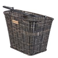 Basil bremen rattan look kf - fietsmand - voorop - donkerbruin - thumbnail