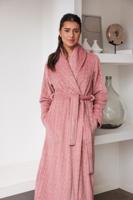 Fleece oudroze badjas overslag - thumbnail