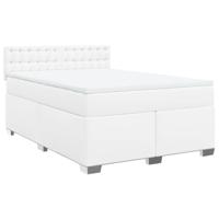 Boxspring met matras kunstleer wit 160x200 cm - thumbnail