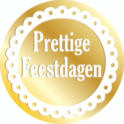 Stickers Prettige Feestdagen Goud