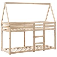 Stapelbedframe zonder matras massief grenenhout 90x190 cm - thumbnail