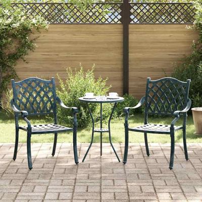 Tuinstoel 2 pcs Groen 55 x 56.5 x 91cm Aluminium