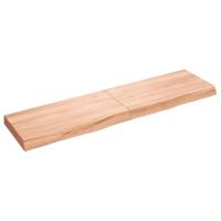 VidaXL Wastafelblad 120x30x(2-6) cm behandeld massief hout lichtbruin - thumbnail