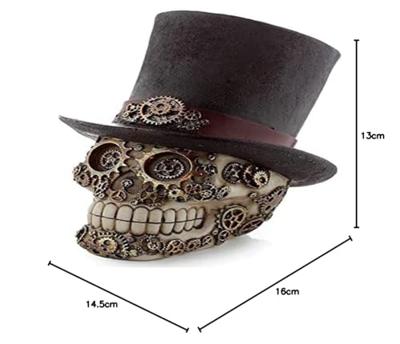 Steam Punk Stijl Schedel met Hoge Hoed Woonaccessoire