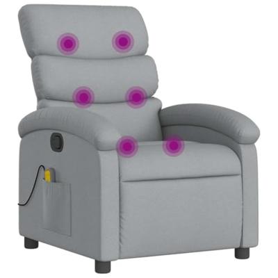 Massagestoel verstelbaar stof lichtgrijs