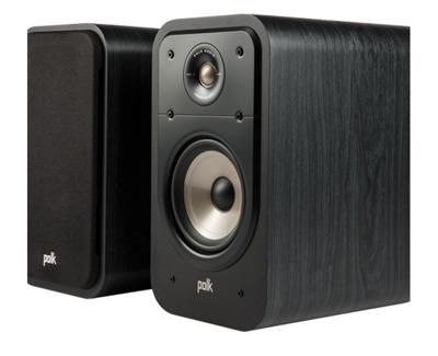 Polk Signature S20e Luidspreker, Boekenplank Speaker voor HiFi Home Cinema, Boekenplank Speaker met 125 Watt, 2 stuks, Poolklemmen, Diepe Bas, Hoge resolutie, 40 kHz, - Zwart