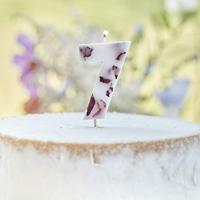 Ginger Ray taartkaars cijfer 7 wit 10 cm | 20 stuks - thumbnail