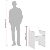 Tuinstoelen 4 st met kussens poly rattan grijs - thumbnail