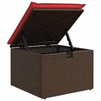 5-delige Loungeset met kussens poly rattan bruin - thumbnail