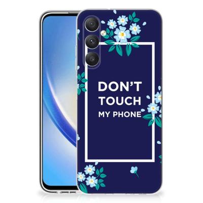 Samsung Galaxy A05S Silicone-hoesje Flowers Blue DTMP Samsung Galaxy A05S Silicone-hoesje Flowers Blue DTMP