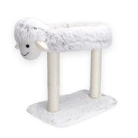 Nobleza Kattenmeubel met mand - Wit - Fluffy schaap - 50 cm - thumbnail