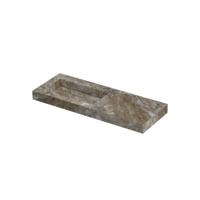 INK Pitch Wastafel keramische slab links met drain en front en side skirts zonder kraangat 120x45x9 Island glossy - thumbnail