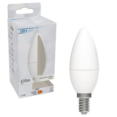 LongLife LED Lamp Kaars E14 - Mat - 4000K - 4.9W (40W) - C35