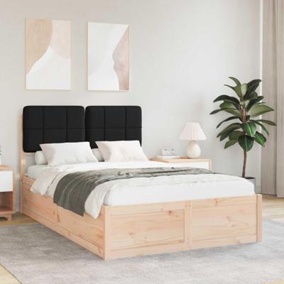 Bedframe met Gevoerd Hoofdgedeelte Zwart 120 x 190 cm