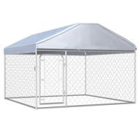 Hondenkennel voor buiten met dak 200x200x135 cm - thumbnail