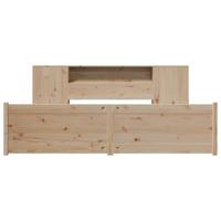Bed met boekenkast zonder matras massief grenenhout 200x200 cm - thumbnail
