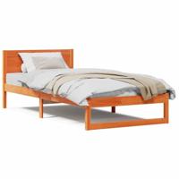 Bedframe met hoofdeinde Wasbruin 75 x 190 cm Massief grenenhout - thumbnail