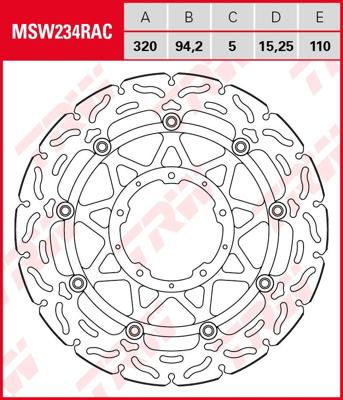 TRW Remschijf "msw234rac" van rotor msw234rac floating