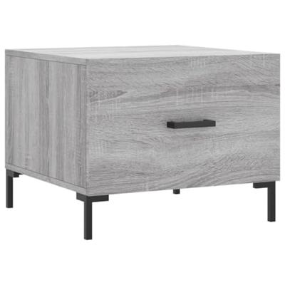 Salontafels 2 st 50x50x40 cm bewerkt hout grijs sonoma eiken