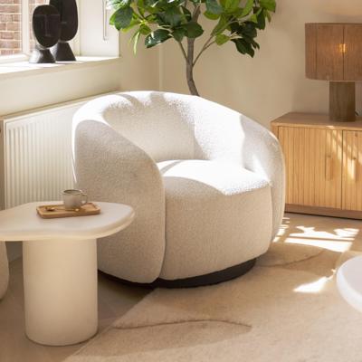Tower Living Draaifauteuil 'Belfast' Bouclé, kleur Ivory