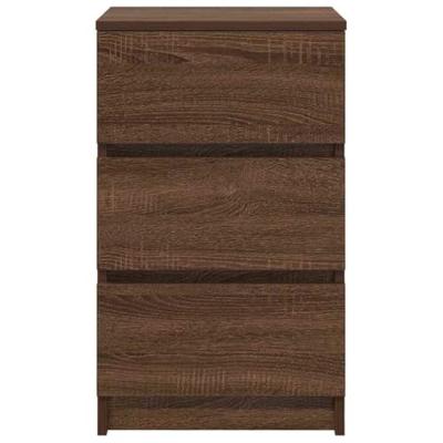 Nachtkastjes met 3 lades 2 st 39x35x65 cm bruin eikenkleurig