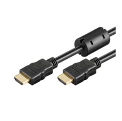 HDMI kabel - 1.4 - High Speed - Geschikt voor 4K Ultra HD 2160p en 3D-weergave - Beschikt over Ethernet - Ferrietkern - 2 meter - Korte HDMI kabel - Zwart