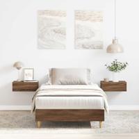 Bedframe zonder matras 75x190 cm spaanplaat bruin eikenkleurig - thumbnail