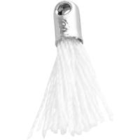 Creativ Company Tassel, l: 10 mm, gatgrootte 1 mm, wit, 5 stuk/ 1 doos - thumbnail