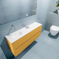 MONDIAZ ADA 120cm toiletmeubel ocher. LEX wastafel talc links zonder kraangat - thumbnail