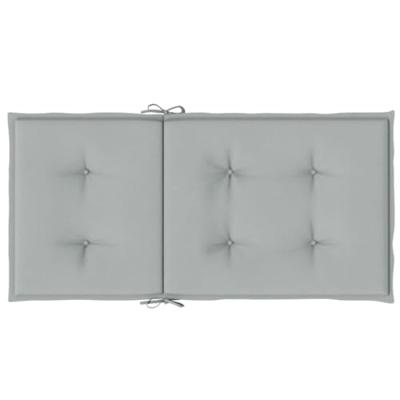 Stoelkussens 2 st lage rug 100x50x4 cm stof lichtgrijs - thumbnail